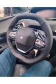 DİKİŞLİ DİREKSİYON KILIFI İTHAL DAMARLI NOKTALI DERİ SİYAH DİKİŞLİ PEUGEOT 2008 - 3008 İÇİN thumbnail 2