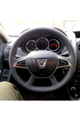 DİKİŞLİ DİREKSİYON KILIFI SİYAH DERİ SİYAH DİKİŞLİ DACİA DUSTER 4X4 İÇİN thumbnail 1
