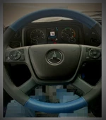 DİKİŞLİ DİREKSİYON KILIFI MAVİ/SİYAH DERİ SİYAH DİKİŞLİ MERCEDES TIR KAMYON İÇİN thumbnail 1