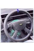DİKİŞLİ DİREKSİYON KILIFI SİYAH DERİ MAVİ YÜZÜK/DİKİŞ FIAT TEMPRA İÇİN - 1