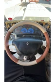 DİKİŞLİ DİREKSİYON KILIFI AÇIK BEJ TABA DERİ SİYAH DİKİŞLİ RENAULT PREMİUM TIR KAMYON İÇİN - 2