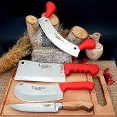 Lazbisa Mutfak Ve Kurban Satır Bıçak Seti 4lü Yatağan - 2