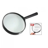 Plastik Siyah Yuvarlak Kolu 100mm Dia Büyüteç 5x Büyüteç - 1