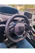 DİKİŞLİ DİREKSİYON KILIFI İTHAL DAMARLI NOKTALI DERİ SİYAH DİKİŞLİ PEUGEOT 2008 - 3008 İÇİN thumbnail 1