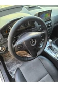 DİKİŞLİ DİREKSİYON KILIFI İTHAL SİYAH DERİ NOKTALI DERİ SİYAH DİKİŞLİ MERCEDES C180 İÇİN - 3