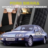 Ford Sierra Siyah Renk Tay Tüyü Cepli & Terletmez Sırtlı Oto Koltuk Minder Seti - Koltuk Koruma Kılıfı (ÖN & ARKA TAM SET) thumbnail 1