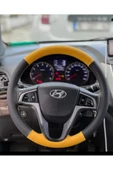 DİKİŞLİ DİREKSİYON KILIFI SARI/SİYAH DERİ SARI DİKİŞLİ HYUNDAİ İÇİN thumbnail 1
