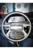 DİKİŞLİ DİREKSİYON KILIFI SİYAH DERİ SİYAH DİKİŞLİ FIAT UNO İÇİN - 1