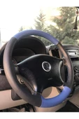 DİKİŞLİ DİREKSİYON KILIFI - SİYAH/MAVİ DERİ SİYAH DİKİŞLİ MERCEDES SPRİNTER - 1