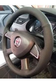 DİKİŞLİ DİREKSİYON KILIFI DAMARLI NOKTALI DERİ SİYAH DİKİŞLİ SKODA OCTAVİA İÇİN thumbnail 1
