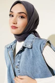 Püsküllü Model Koyu Gri Ayrobin Eşarp - 1