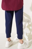 Bel Lastikli Dar Paça Basic Pantolon Lacivert - 3