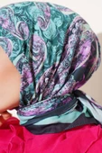 Otantik Paisley Desen Eşarp Mint Yeşili - 4
