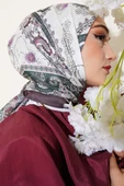 Çiçekli Paisley Desen Eşarp Acı Kahve - 2