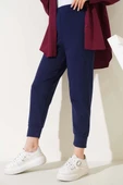 Bel Lastikli Dar Paça Basic Pantolon Lacivert - 1