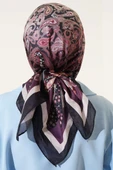 Paisley Desenli Soft Pamuk Eşarp Mürdüm - 3