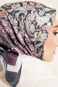 Paisley Desenli Soft Pamuk Eşarp Mürdüm - 4