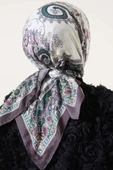 Çiçekli Paisley Desen Eşarp Acı Kahve - 3