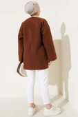 Önü Kurdeleli Buklet Ceket Kahve thumbnail 3