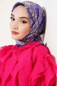 Otantik Paisley Desen Eşarp Lila - 2