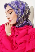 Otantik Paisley Desen Eşarp Lila - 1
