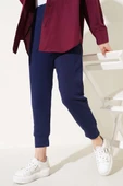 Bel Lastikli Dar Paça Basic Pantolon Lacivert - 2