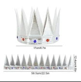 Gümüş Renk Eva Yumuşak Kral Kraliyet Tacı Yetişkin Çocuk Uyumlu 55 Cm thumbnail 2