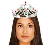Gümüş Renk Plastik Prenses Tacı Kraliçe Tacı 60 Cm thumbnail 1