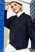 Pul Payet Fermuarlı Ceket Lacivert thumbnail 1