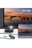 Type-c to usb PD 100Watt RJ45 Ethernet USB Çoklayıcı USB AUX Mikro Macbook Uyumlu All in 1 HC-87 - 6