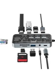 Type-c to usb PD 100Watt RJ45 Ethernet USB Çoklayıcı USB AUX Mikro Macbook Uyumlu All in 1 HC-87 - 2