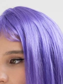 Lila Renk Uzun Düz Parti Peruğu thumbnail 4