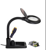 Esnek 5x /10x,40 Led Işıklı Büyüteç ,lamba  Büyüteç Okuma, Çalışma Lehim Masa Lambası A808 thumbnail 7