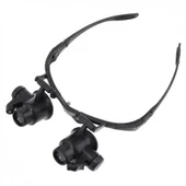 Gözlük Modeli 10x 15x 20x 25x Lens,2led Işıklı,büyüteç thumbnail 4