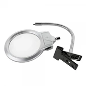 2.5x130 Mm 5x24 Mm Led Aydınlatmalı Büyüteç,masa Üstü Metal Hortum Mandallımg15124c thumbnail 6