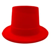 Kırmızı Renk Plastik Nubuk Kadife Flok Kaplama Fötr Şapka 11 Cm thumbnail 2
