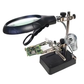 Masa Üstü Mandallı ,2.5x90mm, 7.5x34mm Mercekli ,adaptörlu Işıklı Büyüteç thumbnail 5