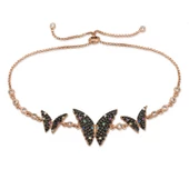 Gümüş Rose Kelebek Asansör Bileklik SL1548 thumbnail 2