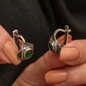 Gümüş Çiçek Desenli Otantik Kadın Küpe SL9799 thumbnail 4