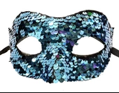 Mavi Renk Payetli Pullu Parti Maskesi Balo Venedik thumbnail 2