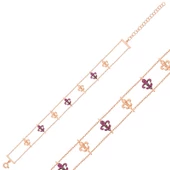 Gümüş Rose Çiçek Desenli Bayan Bileklik SL1545 thumbnail 2