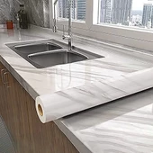 Açık Mermer Desenli Yapışkanlı Kaplama Kağıdı  Büyük Boy 5 Metre thumbnail 2