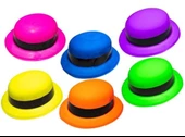 Neon Partisi Turuncu Renk Melon Plastik Parti Şapkası - 3