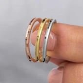 Gümüş 3 Renk Ajda Kadın Yüzük SL7352 thumbnail 11