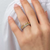 Gümüş 3 Renk Ajda Kadın Yüzük SL7352 thumbnail 7