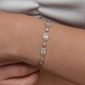 Gümüş Üçlü Baget Taşlı Kadın Bileklik  SL8971 thumbnail 7