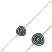 Gümüş Rose Damla Nazar Bayan Bileklik SL1554 thumbnail 1