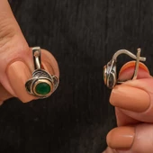 Gümüş Çiçek Desenli Otantik Kadın Küpe SL9799 thumbnail 5