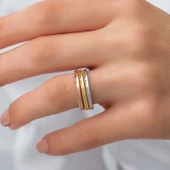 Gümüş 3 Renk Ajda Kadın Yüzük SL7352 thumbnail 8