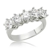 Gümüş 5 Taş Bayan Yüzük SL2611 thumbnail 2